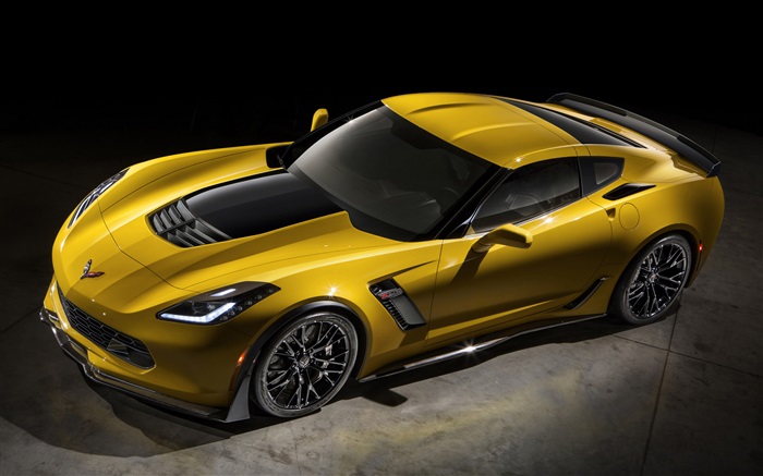 2015 Chevrolet Corvette Z06 gelbes supercar Hintergrundbilder Bilder