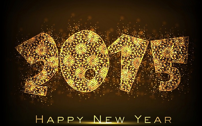 2015 New Year, Golden Flower Hintergrundbilder Bilder
