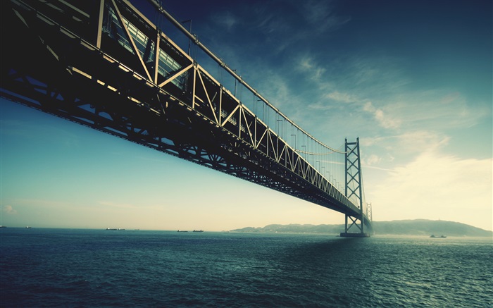 Akashi Kaikyo-Brücke, Japan, Meer Hintergrundbilder Bilder