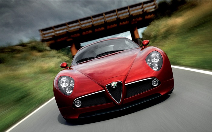 Alfa Romeo rotes Auto Hintergrundbilder Bilder