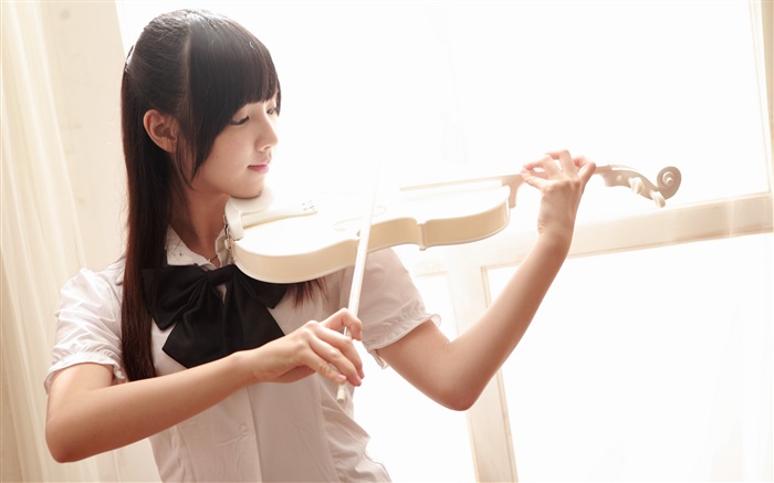 Asiatischer Musik Mädchen, Violine Hintergrundbilder Bilder