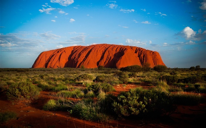 Ayers Rock, Australien, der Abenddämmerung Hintergrundbilder Bilder