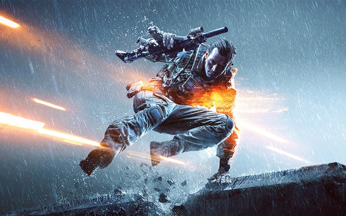 Battlefield 4, Soldat im regen Hintergrundbilder Bilder