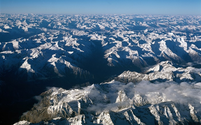 Grenzenlose Berge, Schnee, China Hintergrundbilder Bilder