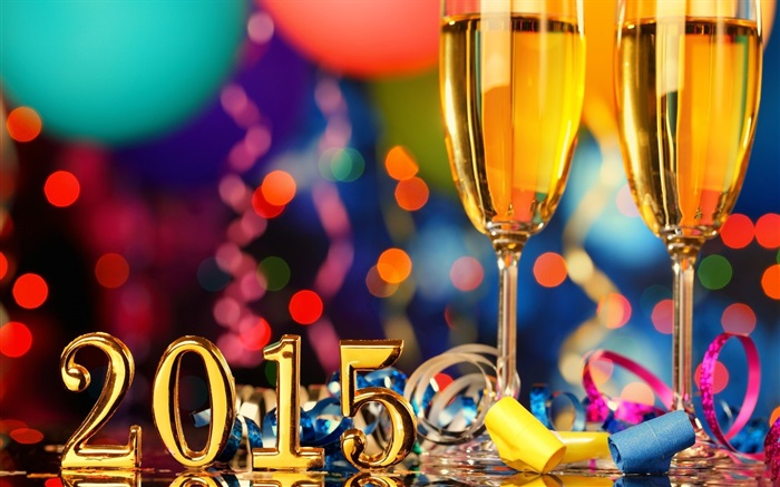 Feiern Sie Silvester 2015 Gläser Champagner Hintergrundbilder Bilder