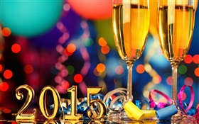 Feiern Sie Silvester 2015 Gläser Champagner HD Hintergrundbilder
