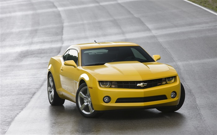 Chevrolet gelbe Auto Vorderansicht Hintergrundbilder Bilder