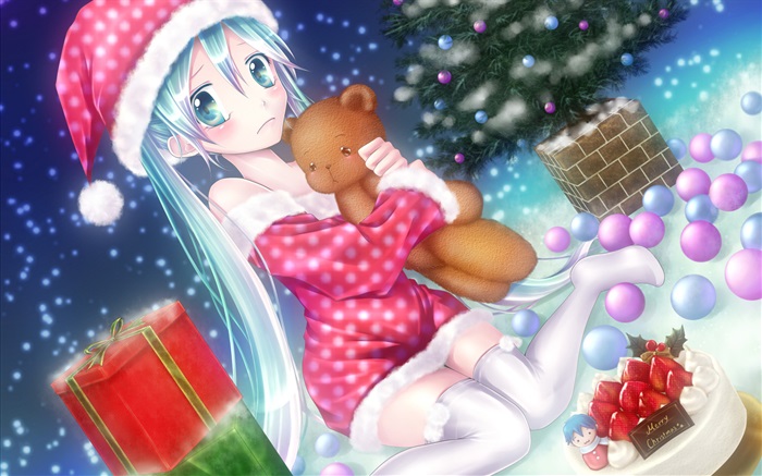 Weihnachts anime girl Hintergrundbilder Bilder