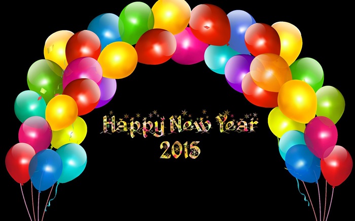 Bunte Luftballons, Happy New Year 2015 Hintergrundbilder Bilder