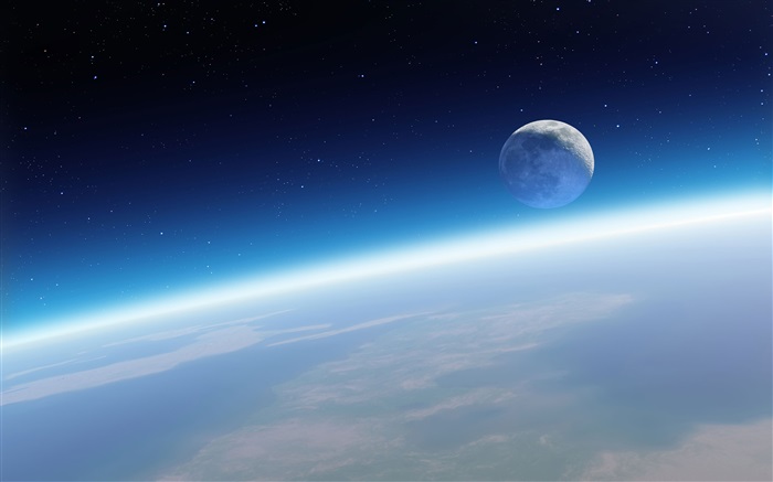 Erde und Mond, schönen Raum Hintergrundbilder Bilder