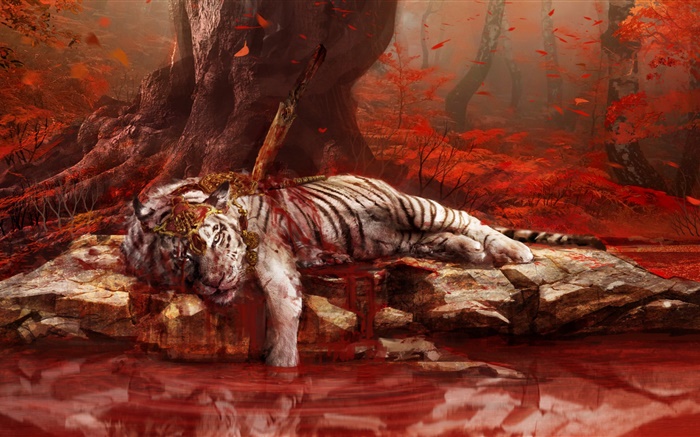 Far Cry 4, Tiger tot Hintergrundbilder Bilder
