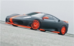 Ferrari supercar schwarz Seitenansicht HD Hintergrundbilder