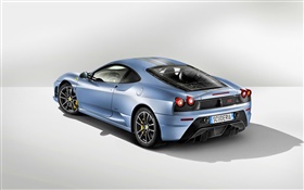 Ferrari hellblau hinteren Ansicht des Autos HD Hintergrundbilder
