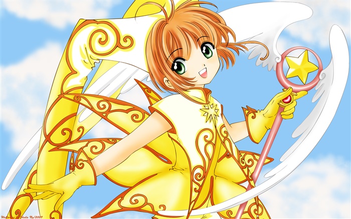 Goldenen Kleid anime girl Hintergrundbilder Bilder
