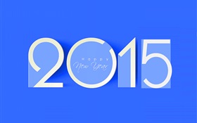 Frohes Neues Jahr 2015, blau Stil HD Hintergrundbilder