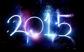 Frohes Neues Jahr 2015 Feuerwerk, schwarzem Hintergrund HD Hintergrundbilder