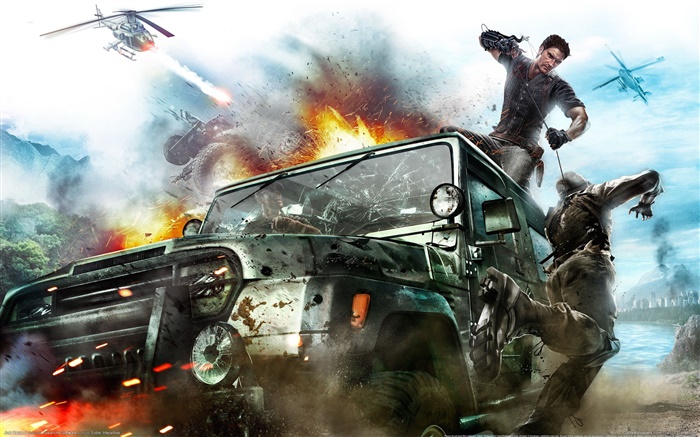 Just Cause 3, Autodach Bekämpfung Hintergrundbilder Bilder