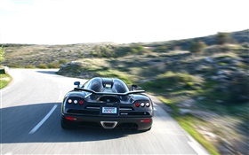 Koenigsegg schwarzen Auto Rückansicht HD Hintergrundbilder