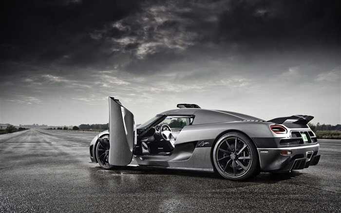 Koenigsegg grau supercar Pforten geöffnet Hintergrundbilder Bilder