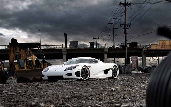 Koenigsegg weißem supercar Hintergrundbilder Bilder