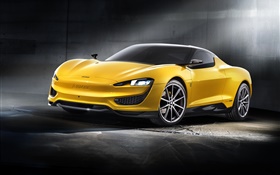 Magna Steyr gelbes Auto 2015 HD Hintergrundbilder