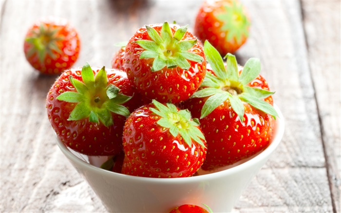Red frischen Erdbeeren, Schale Hintergrundbilder Bilder