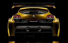 Renault Gelber Sportwagen Rückansicht HD Hintergrundbilder