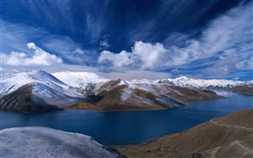 Fluss, Berge, blauer Himmel, China HD Hintergrundbilder