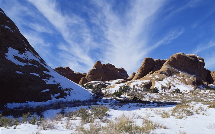 Schneebedeckte Berge, Winter, amerikanischer Landschaften Hintergrundbilder Bilder