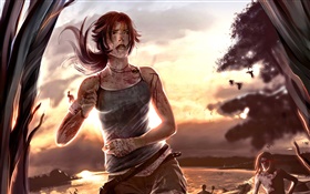 Tomb Raider, Lara Croft, Sonnenuntergang HD Hintergrundbilder