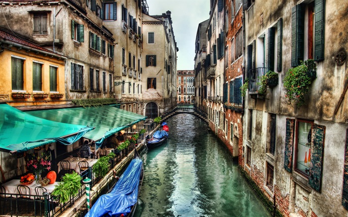 Venedig-Landschaft, Fluss, Haus Hintergrundbilder Bilder