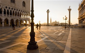 Venedig, Plätze, Fußgänger, Sonnenschein HD Hintergrundbilder