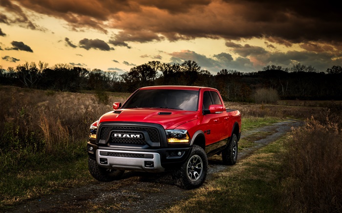 2015 Ford Ram 1500 Pickup rote Vorderansicht Hintergrundbilder Bilder