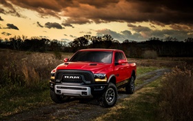2015 Ford Ram 1500 Pickup rote Vorderansicht HD Hintergrundbilder