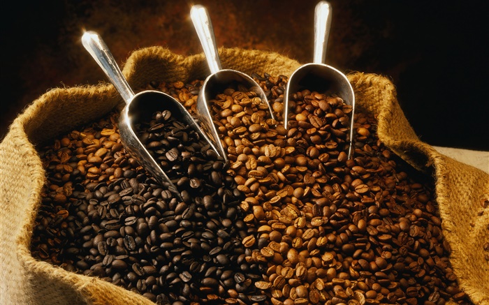 Ein Beutel mit Kaffeebohnen Hintergrundbilder Bilder