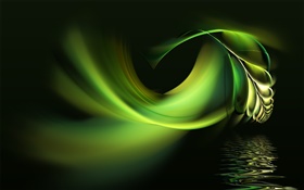 Abstract design, grüne Blätter, Wasser HD Hintergrundbilder