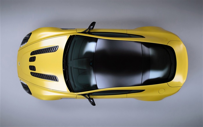 Aston Martin V12 Vantage S gelb supercar Draufsicht Hintergrundbilder Bilder