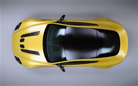 Aston Martin V12 Vantage S gelb supercar Draufsicht HD Hintergrundbilder