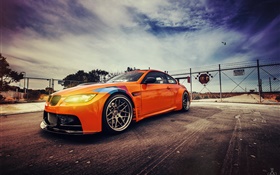 BMW E92 M3 GT2 Orange supercar Seitenansicht HD Hintergrundbilder