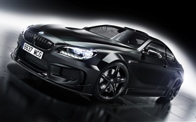 BMW M6 schwarzes Auto Vorderansicht HD Hintergrundbilder