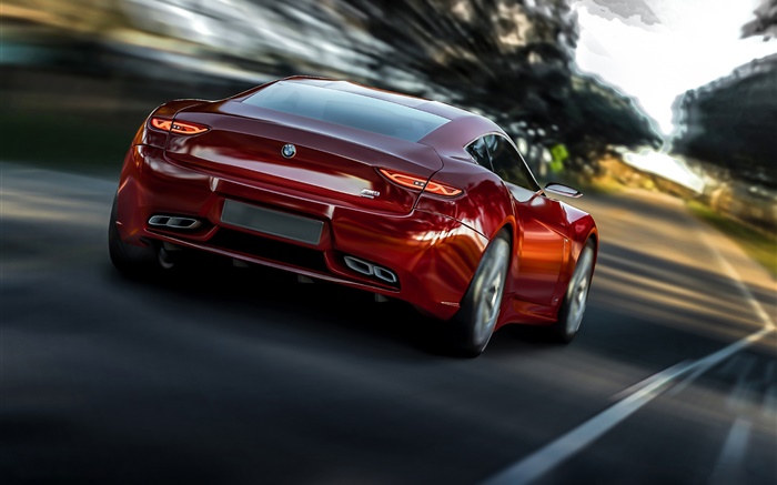 BMW M9 Radion Konzept roten Auto Hintergrundbilder Bilder