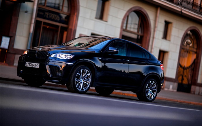 BMW X6 schwarzes Auto Hintergrundbilder Bilder