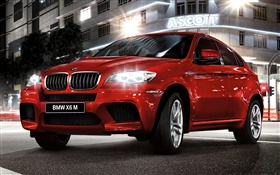 BMW X6 red car front view HD Hintergrundbilder