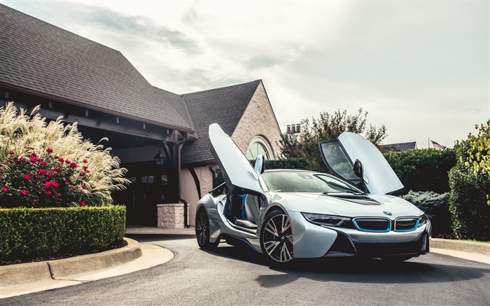 BMW i8 Elektro Hybrid Auto Hintergrundbilder Bilder
