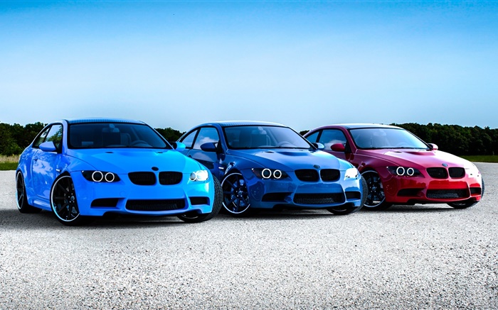 BMW rot blau Autos Hintergrundbilder Bilder