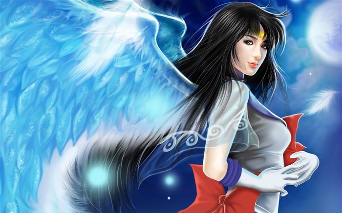 Schöne anime angel girl Hintergrundbilder Bilder