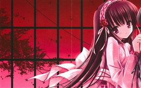 Schönes langes Haar anime girl HD Hintergrundbilder