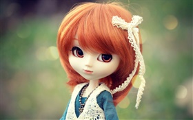 Schöne rote Haar Spielzeug Mädchen, Puppe HD Hintergrundbilder