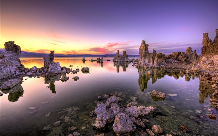 Schöner Sonnenuntergang, Totes Meer, Felsen Hintergrundbilder Bilder