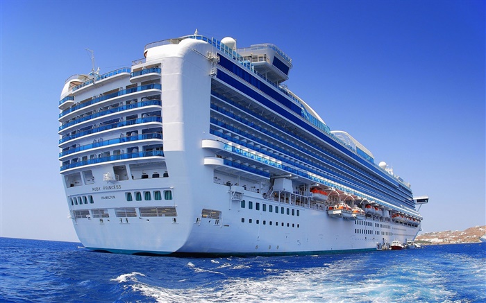 Big Kreuzfahrtschiff, Meer, blau Hintergrundbilder Bilder